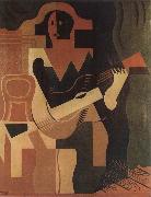 Juan Gris, The clown playing Guitar